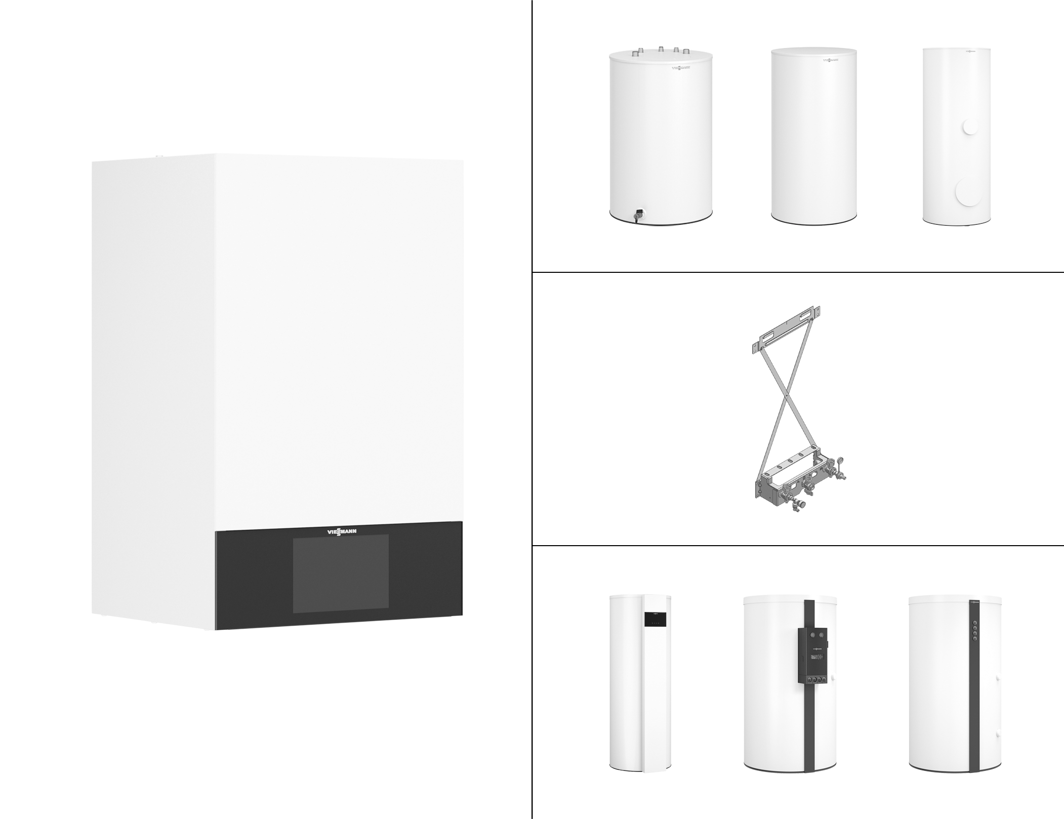 Viessmann Paket Vitodens 300-W B3HH 11 kW 7″ & Vitocal 262-A T2H-R290 Umluft Z029664