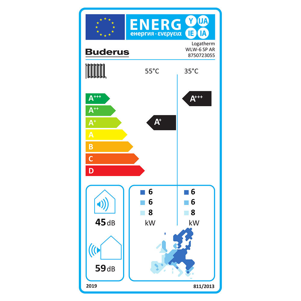 Buderus Luft-Wasser-Wärmepumpe Logaplus-Paket WP-SP2 WLW-6 SP AR, WLW166-10 E
