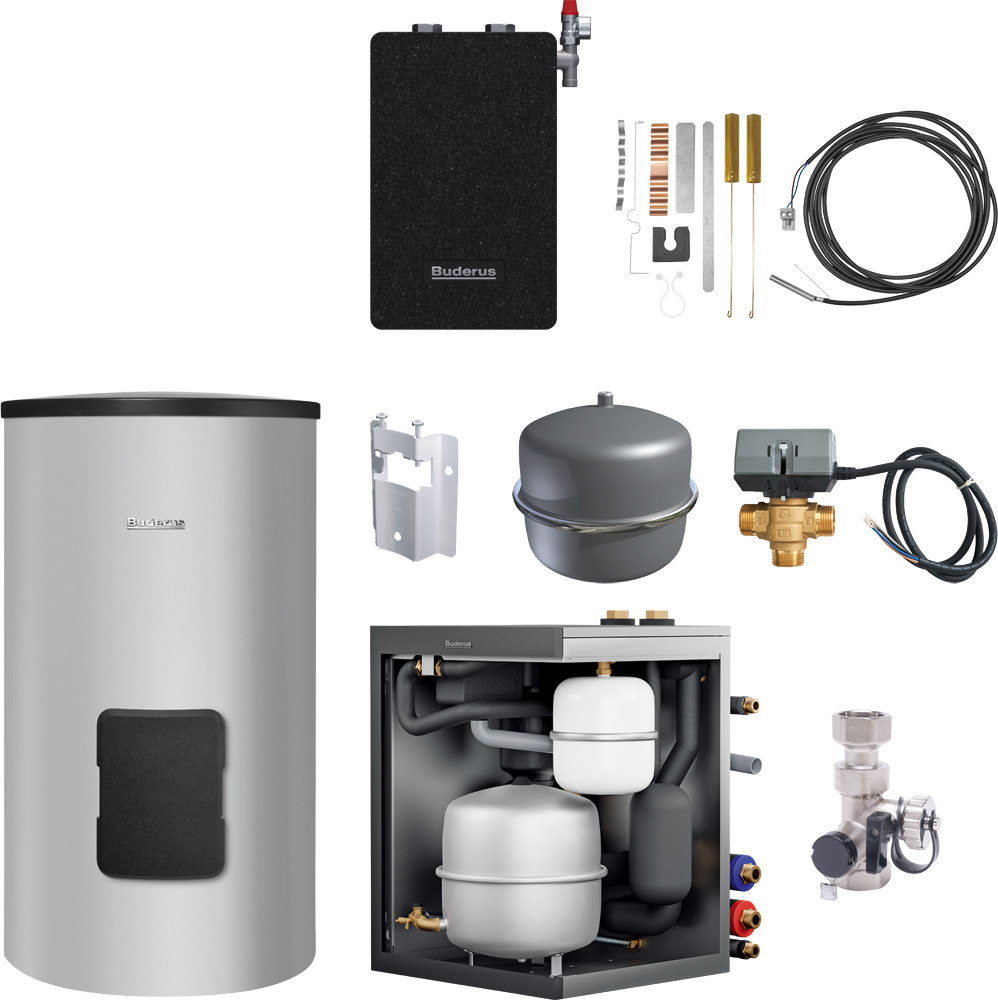 Buderus HB120, Hybridbox HW-Set HYC25, Warmwasserspeicher Logalux SH180 RS-B 7739623350