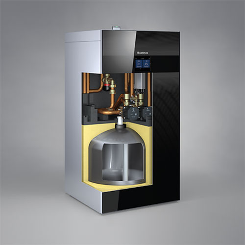 Buderus Luft-Wasser-Wärmepumpe Logatherm WLW186i-12 TP70 Inneneinheit, schwarz