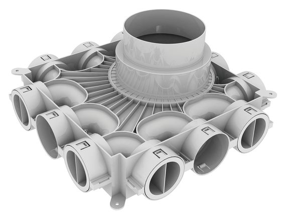 Vaillant Niedrigbau-Luftverteiler/-sammler für Luftschlauch rund Ø 75/62 mm 0020231945