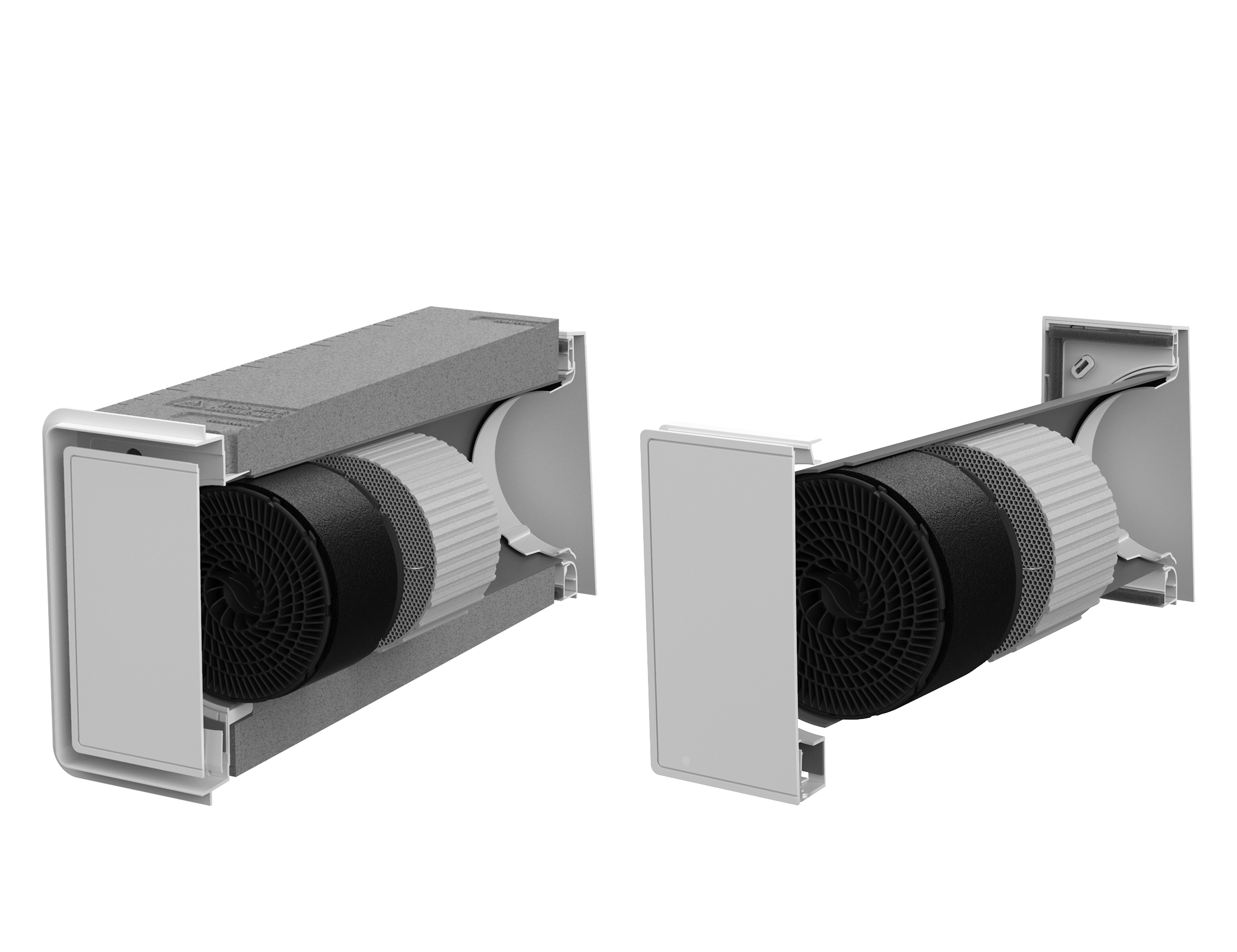 Viessmann 4er-Set Vitovent 100-D H40E B55 (L) Lüftungs-System, mit Edelstahlblende, Leitung Z026948