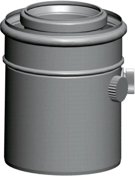 Wolf Anschluss-Adapter DN80/125 mit Messstutzen, Länge 152mm, weiß, steckbar 2651488