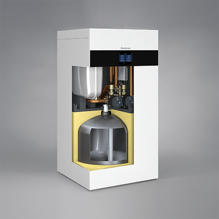 Buderus Luft-Wasser-Wärmepumpe Logatherm WLW176i-12 TP70, MX300 Inneneinheit