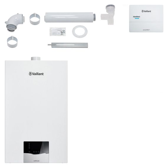 Vaillant Paket 1.90 ecoTEC plus VC 10 CS/1-5, sensoDIRECT VRC 710, Abgas starr 8000014553