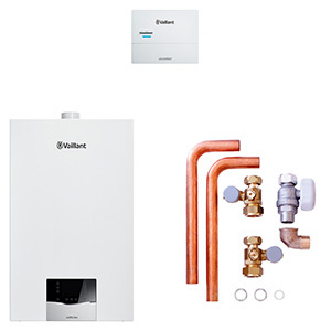 Vaillant Paket 1.667/2 ecoTEC plus VC 10 CS/1-5, VRC 710, Installations-Set 8000013947