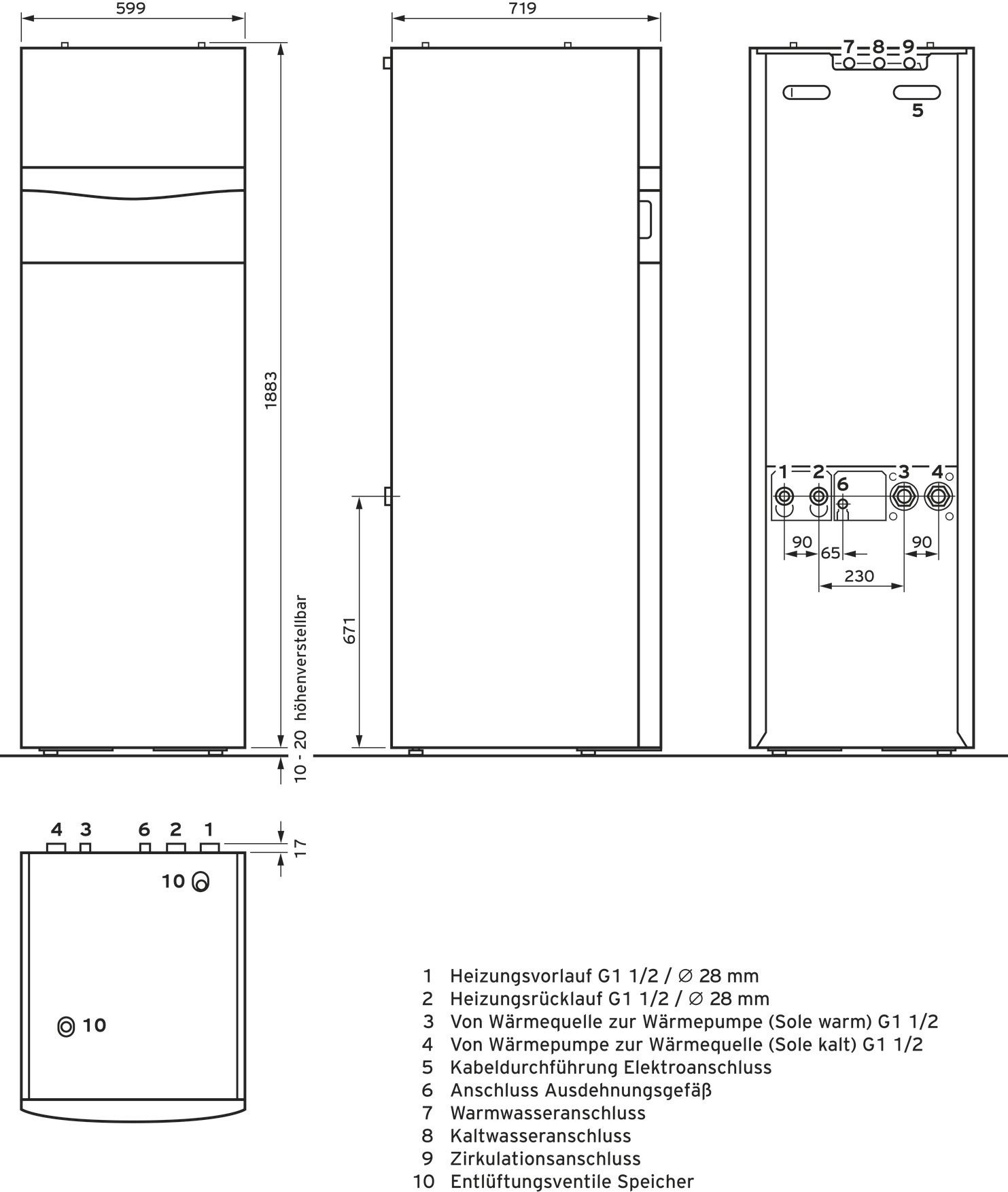 Vaillant flexoCOMPACT exclusive VWF 88/4, Sole-/Wasser-Wärmepumpe 0010030750