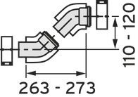 Vaillant Bogen 45° (2 Stck) konzentrisch Ø 60/100 Alu 303809