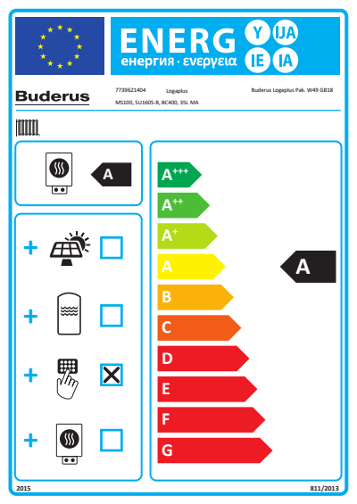 Buderus GB182i.2-25, W49, Gas-Brennwertgerät, weiß, SU160, 160 l, BC400, Erdgas 7739621404