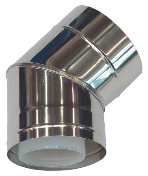 Vaillant Bogen 45° für Fassadenverlegung, konzentrisch Ø 110/160 PP/Edelstahl 0020106405