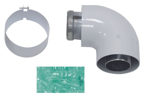 Vaillant Bogen 90° konzentrisch Ø 60/100 Alu Abgassystem-Bauteil für turboTEC-Systeme, Aluminium-Ausführung
