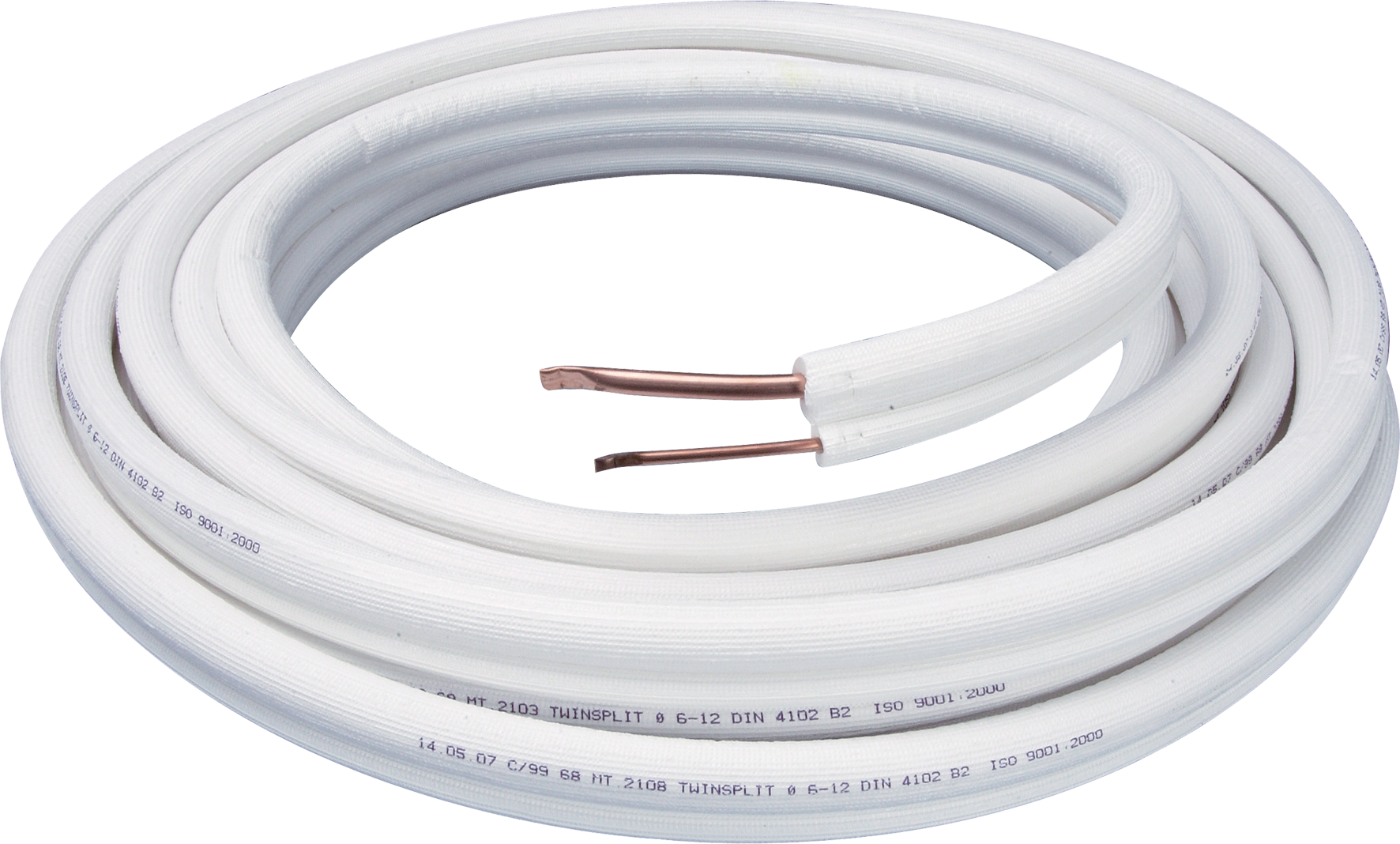 Carrier Kupferrohr mit Wärmedämmung, 6 x 1 und 12 x 1 mm, weiß, 20 m Ring 7249270