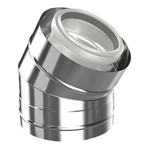 Buderus Konzentrischer Bogen, Ø 80/125 mm, 30°, Edelstahl / Kunststoff 7738112702