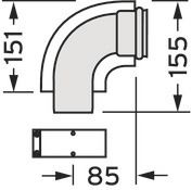 Vaillant Bogen 90° konzentrisch Ø 60/100 Alu 303808