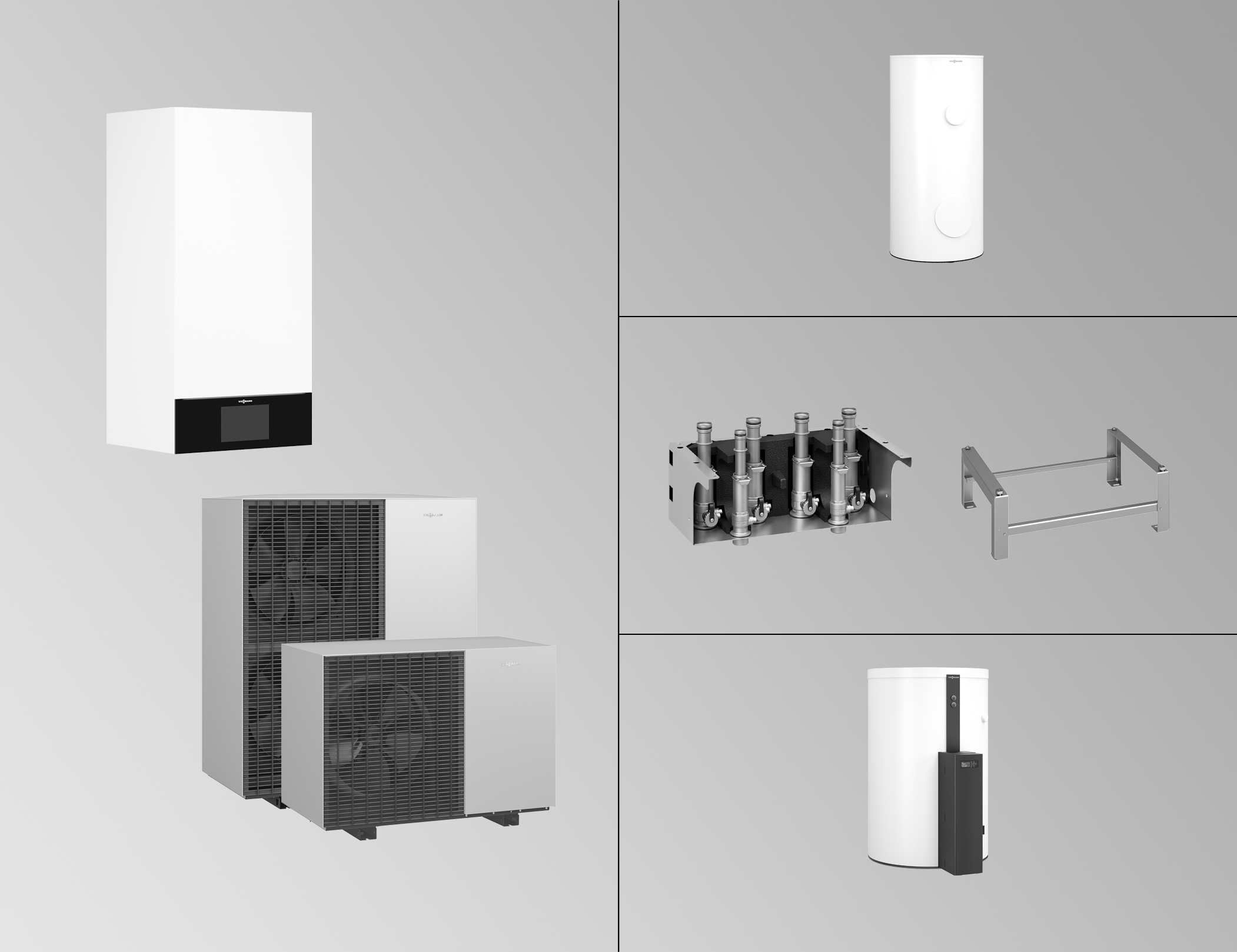 Viessmann Vitocal Wärmepumpenpaket 150-A A08 230V, mit Vitocell 100-V Speicher, CVWC 250l Z033003