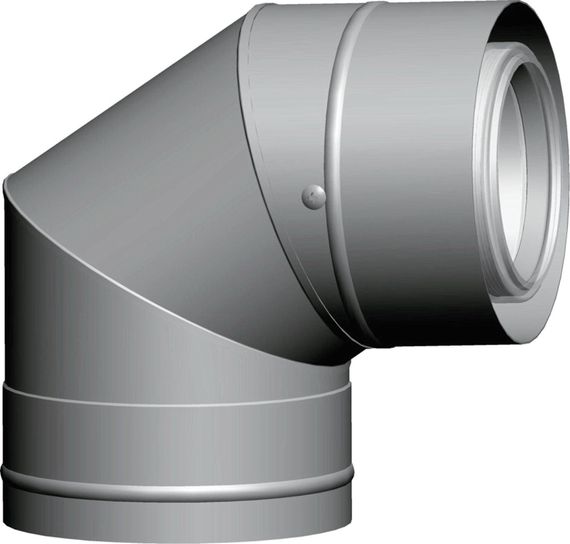 Wolf Abgasrohrbogen konzentrisch 87° DN110/160 aus Edelstahl / Polypropylen für Fassadenabgassysteme