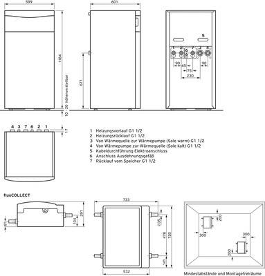 Vaillant flexoTHERM exclusive VWF 117/4 mit fluoCOLLECT, Wärmepumpe Wasser/Wasser 0010030881