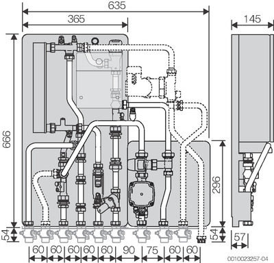 Buderus WS160.3-45 E Logamax kompakt mit Zubehör MAPL, Modul gem. Heizkreis, UP-lang 7739624168