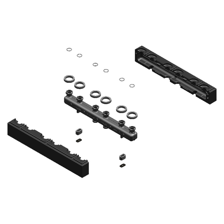 Viessmann Verteilerbalken für 3 Divicons, DN 20, DN 25 und DN 32, 7986762 7986762