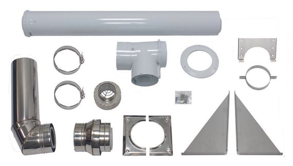 Vaillant Basis-Anschluss-Set, konzentrischer Anschluss Ø 80/125 PP, 0020042907, für Gas- und Ölbetriebene Heizgeräte