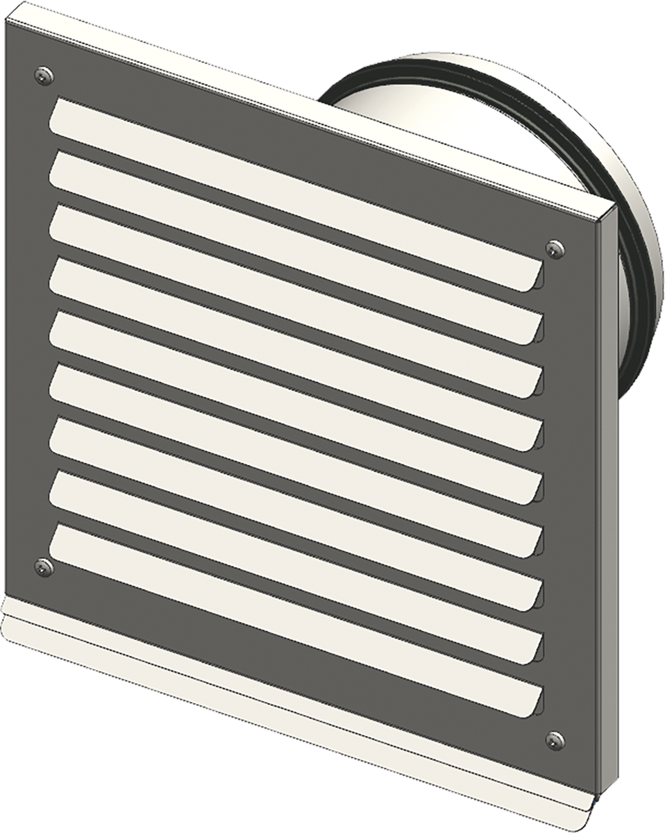 Viessmann Außenwandblende Design DN160, ZK05351, Edelstahl, Wetterbeständig, Vogelschutz, Abtropfkante, Lüftungsanlagen