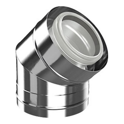Buderus Konzentrischer Bogen, Ø 80/125 mm, 45°, Edelstahl / Kunststoff 7738112701