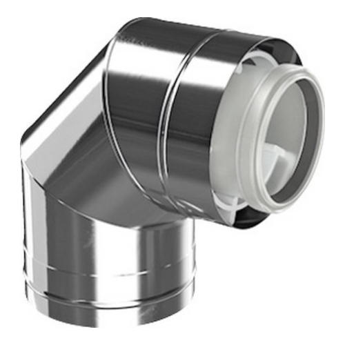 Buderus Konzentrischer Bogen, Ø 80/125 mm, 87°, Edelstahl / Kunststoff 7738112700