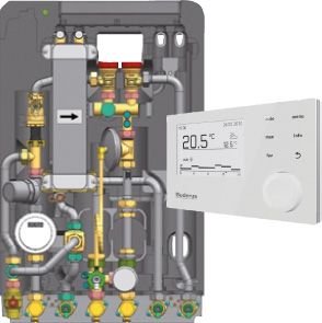 Buderus WS170-35 UE-RC310, Logamax kompakt Wohnungsstation, 35 kW, ungem. HK, UP 7739615395