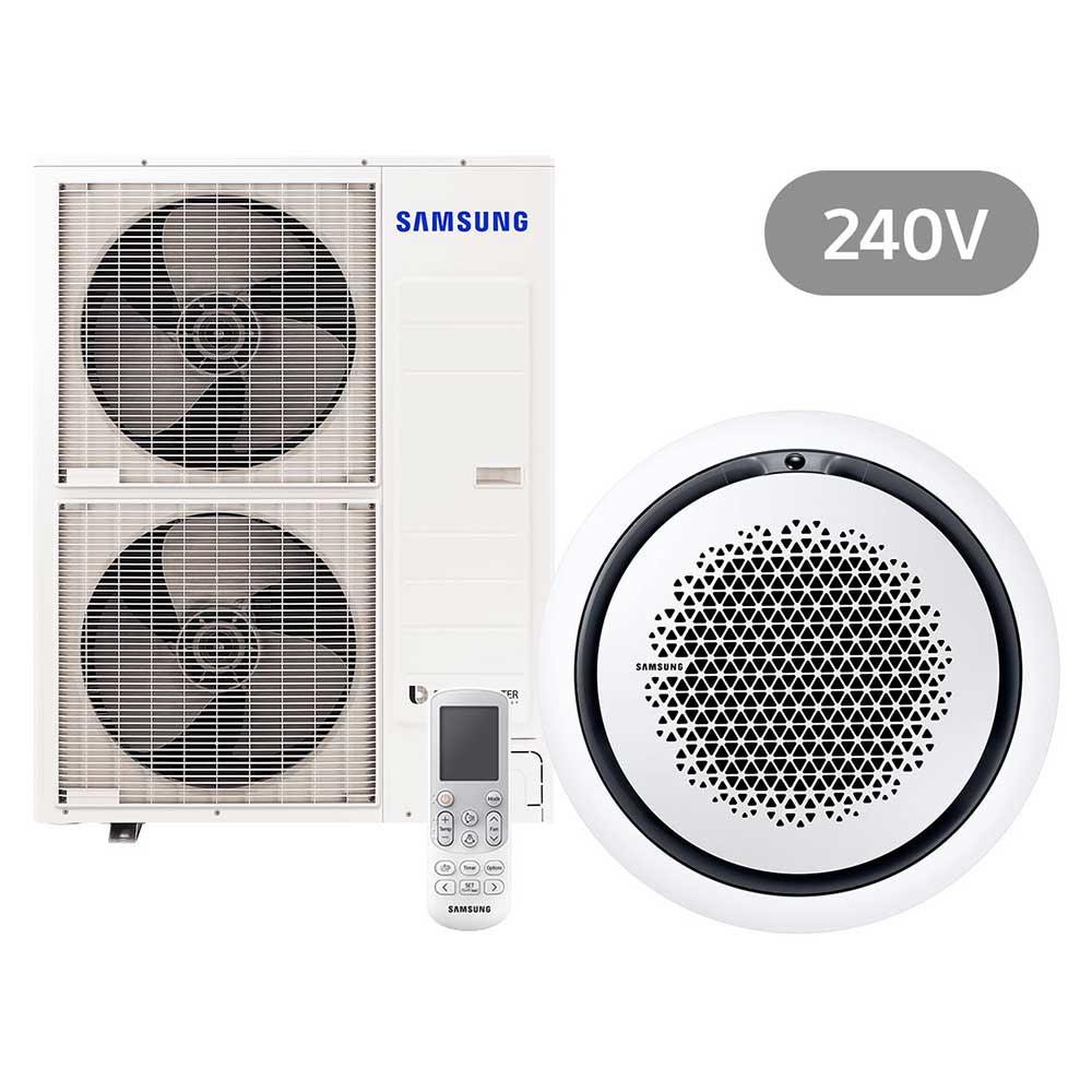 Samsung BAC Split Deckenkassette Set mit 13.4 kW Kühlen und 15.5 kW Heizen, AC140RN4PKG/EU.1.1, 240 V, R32, Wind-Free, ECO-NASA, S-Inverter, A++