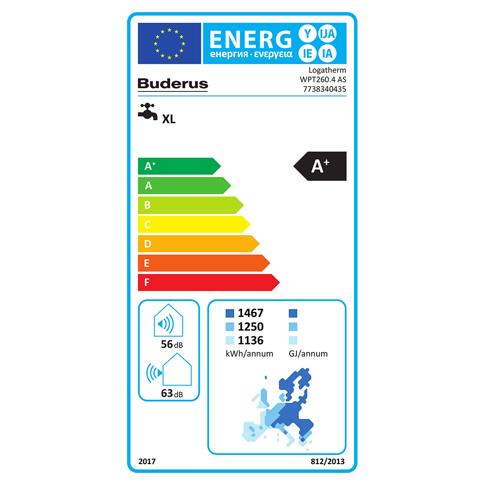 Buderus WPT260.4 AS, Logatherm Warmwasser-Wärmepumpe 7738340435