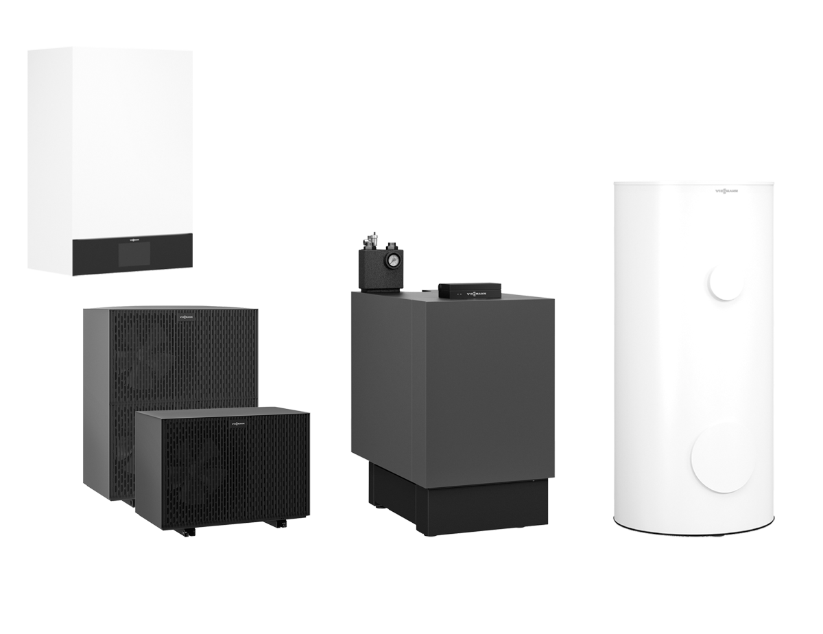 Viessmann Vitocal 250-A Hybridpaket A08, 230V, mit Vitoladens 300-C, 24 kW, 250 l, modulierend Z033184