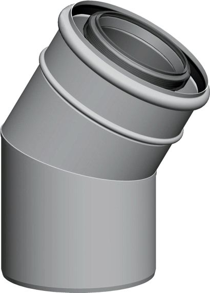 Wolf Bogen konzentrisch 15° für Luft-/Abgasrohr DN 80/125, weiß, steckbar 2651482