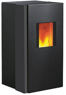 Viessmann Wodtke Pelletofen Frank water+ 8 kW, stahlschwarz 7327843, Pelletkaminofen für Zentralheizung, 25 kg Vorratsbehälter, Viessmann