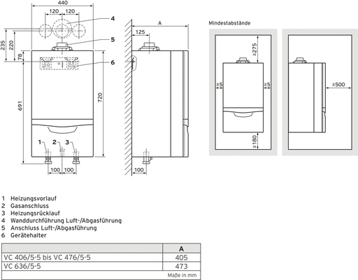 Vaillant Paket 1.141/2 ecoTEC plus VC 476/5-5, VRC 700/6, Installations-Set L/LL 0010029701
