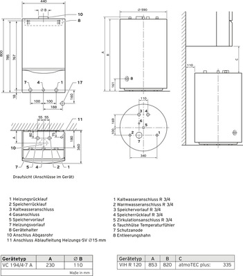 Vaillant atmoTEC plus VCC 194/4-5 A Gas-Kombitherme, Aufputz, Erdgas E / H 0010024478