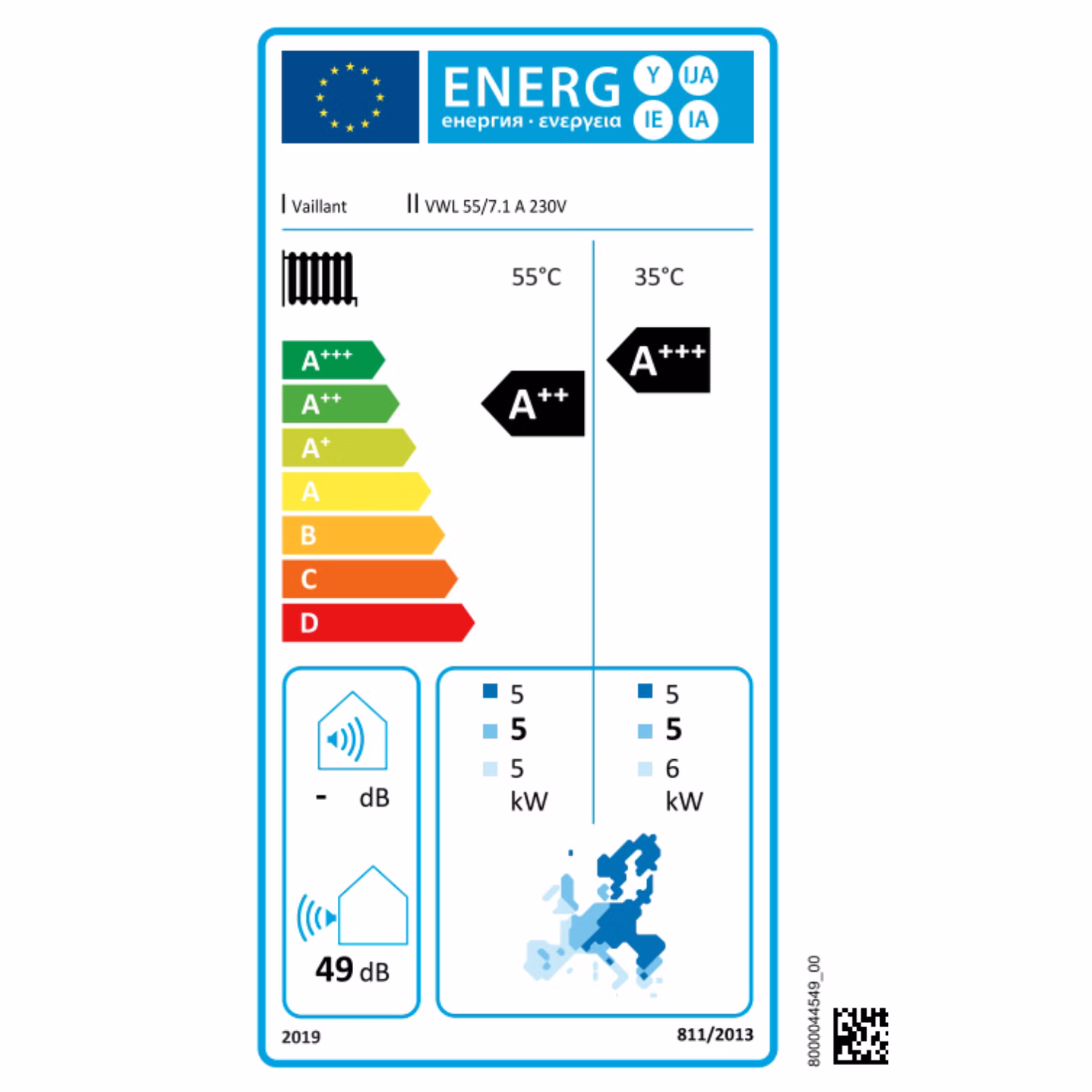 Vaillant Paket 4.1306 aroTHERM pro VWL 55/7.1 A, L/W-Wärmepumpe, R290, 230 V, 4,84 kW, mit VIH RW 250/2 B 8000050507