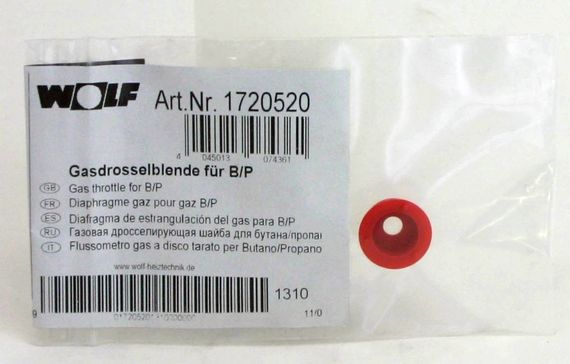 WOLF ET Gasdrosselblende rot Flüssiggas P, für CGB-35