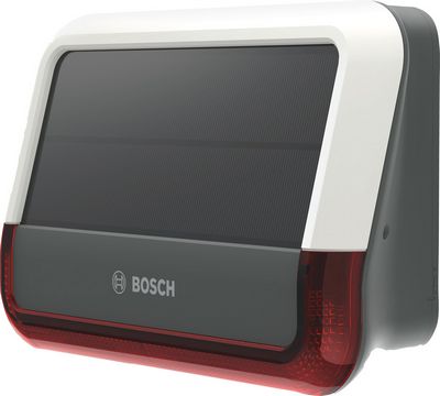 Buderus Bosch Smart Home Außensirene, Solar-Alarmsirene mit 100 dB, LED-Blinklicht 8750001471