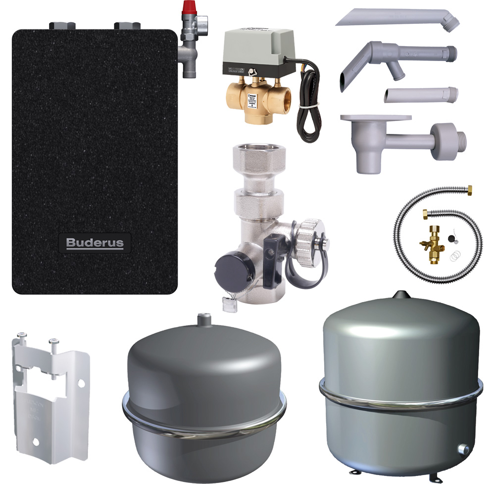 Buderus Logaplus MZ HW-Set-GB182 HW-Set HYC25, 3-Wege-Ventil, BU-H35, BU-H18, Hybridgruppe, Smart Grid Ready, ESBE 3-Wege-Zonenventil, Buderus