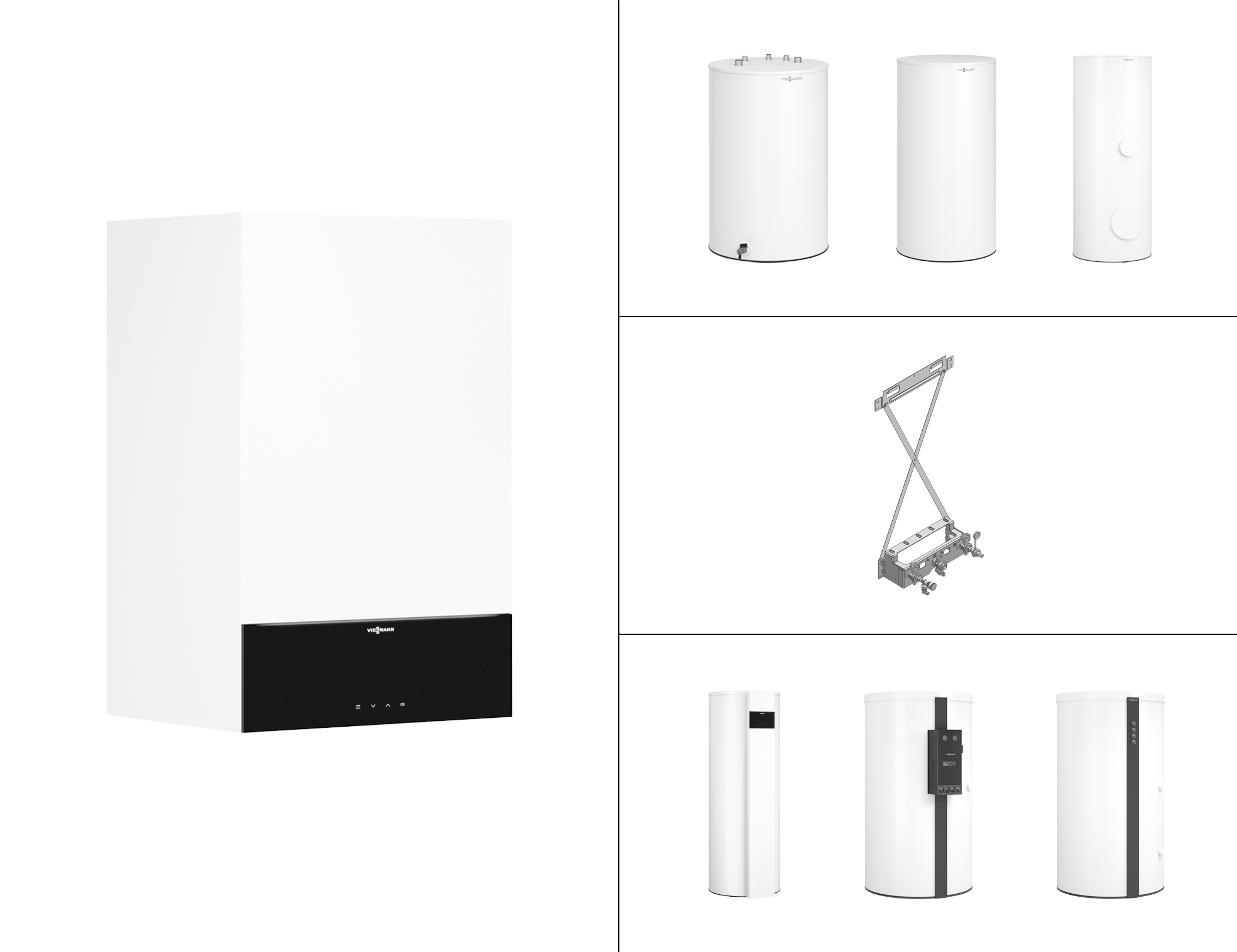 Viessmann Paket Vitodens 200-W B2HH 32kW Gas-Brennwert, 3.5′′, Vitocal 262-A R290 Z029846