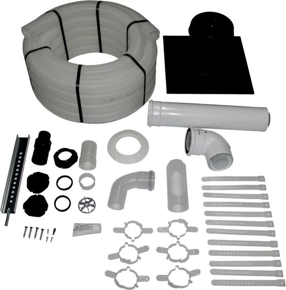 Wolf Anschluss-Set C93x, DN60/100, flexibel im Schacht DN60, Abdeckung PP 2652000