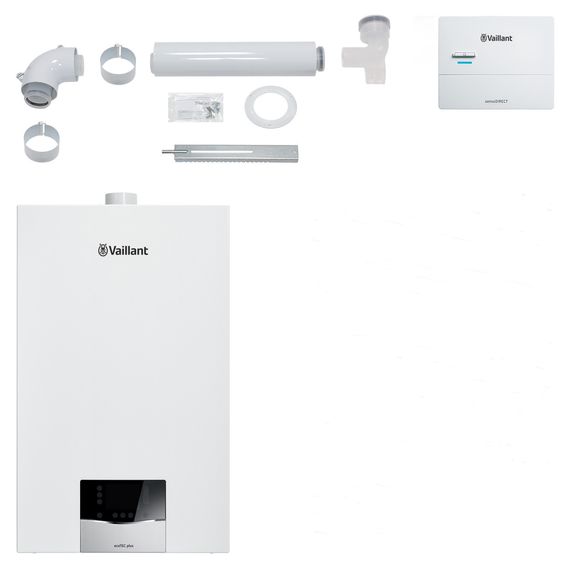 Vaillant Paket 1.651/2 ecoTEC plus VC 20 CS/1-5, VRC 710, Abgas flex 8000013881, Industrie-Abstellplatz