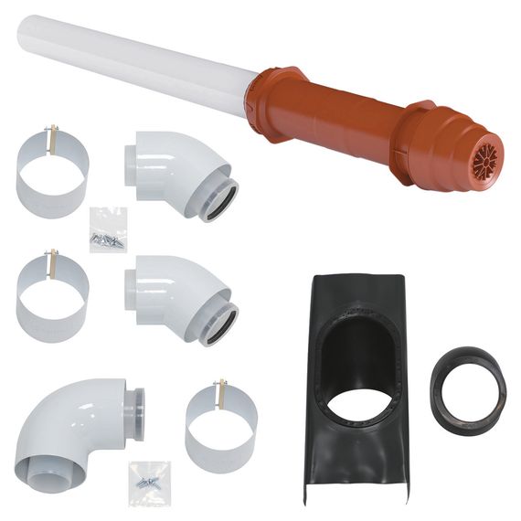Vaillant Paket 1.50 Luft-/Abgasführung, senkr. Dachdurchf. rot, 60/100 PP, Dreierpack