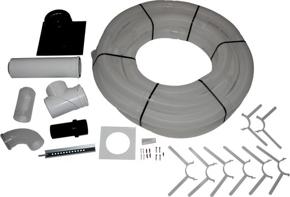 Wolf Anschluss-Set C93x DN110/160 flexibel im Schacht DN110, Abdeckung PP 2652004, komplettes Anschluss-Set für raumluftunabhängige Abgasführungen,