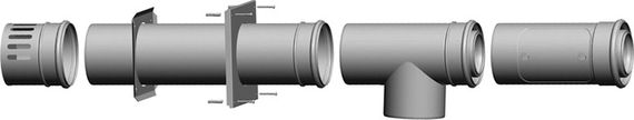 Wolf Anschluss-Set C53x/C83x DN110/160 für Schacht/Zuluft/Abgasschornstein, rlu 2651557