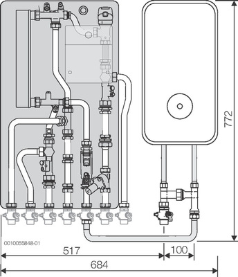 Buderus WS160.3-45WPE Logamax kompakt mit Zubehör MAPL, DLE, ungem. Heizkreis mit DPCV 7739624184