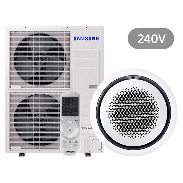 Samsung BAC Split Deckenkassette Set Kühlen 13.4 kW | Heizen 15.5 kW AC 140 MN4PK IR 240 V rund