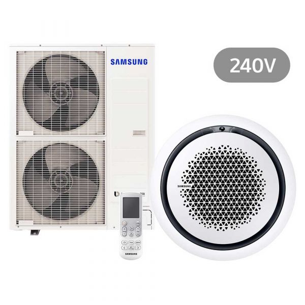 Samsung BAC Split Deckenkassette Set Kühlen 13.4 kW | Heizen 15.5 kW AC 140 RN4PK IR 240 V rund