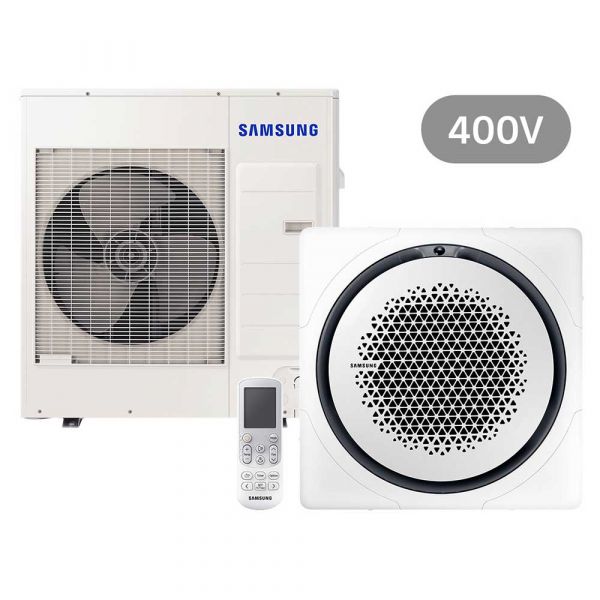 Samsung BAC Split Deckenkassette Set Kühlen 10.0 kW | Heizen 11.2 kW AC 100 RN4PK IR 400 V eckig